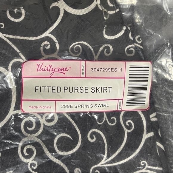 THIRTY One Fitted Purse Skirt Spring Swirl New in the Bag Black White - Picture 2 of 4